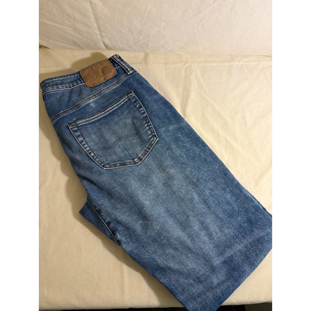 American Eagle Airflex 360 Move-Free Athletic Skinny Distressed Jeans Blue 30x34